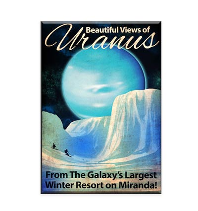 Uranus Futuristic Retro Poster