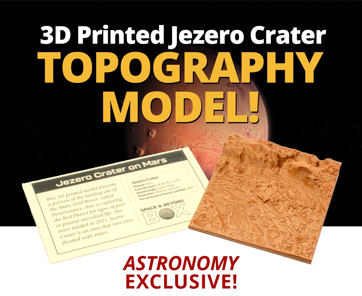 Astronomy Exclusive 3D Printed Jezero Crater Topography Model!